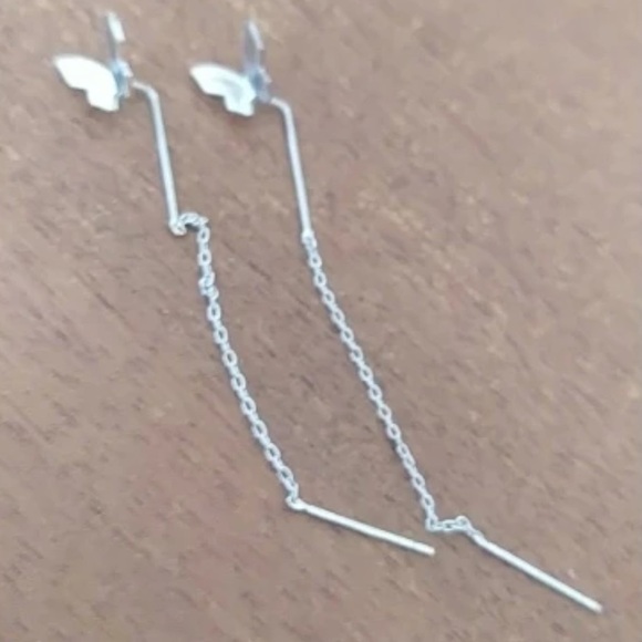 Small butterflies dangle earrings silver - Picture 3 of 4